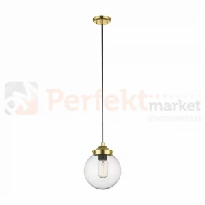 Lampa wisząca Riano P0454-01D-F7AC złota przezroczysta kula