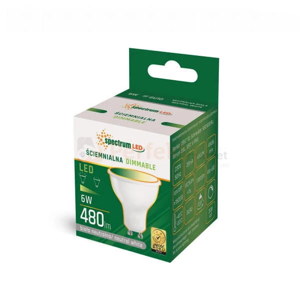 żarówka LED halogenowa ściemnialna GU10 6W 120 stopni box perfektmarket.jpg