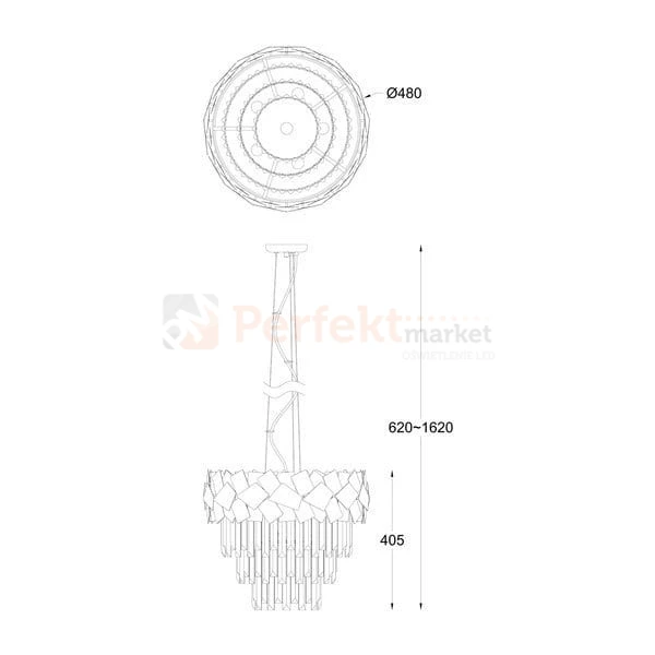 Zuma Line QUASAR P0506-06A-F4E3 lampa wisząca złota kryształ