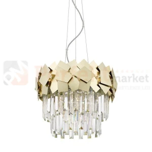 Zuma Line P0506-05A-F4E3 QUASAR lampa wisząca złota kryształy 41cm