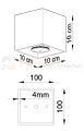Plafon QUAD 1 Antracyt SL.0567 Sollux
