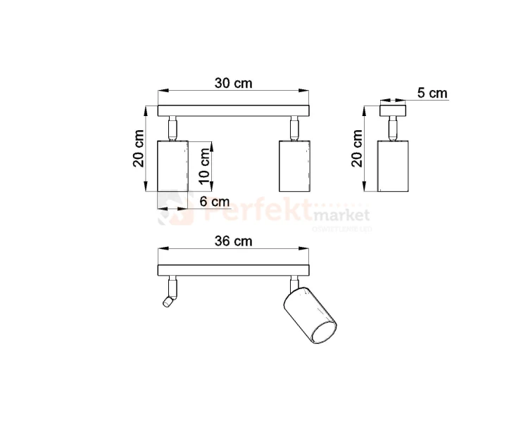 Plafon BERG 2 naturalne drewno SL.0702 Sollux