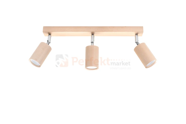 Plafon BERG 3 naturalne drewno SL.0703 Sollux