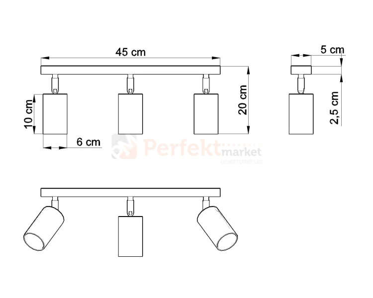 Plafon BERG 3 naturalne drewno SL.0703 Sollux