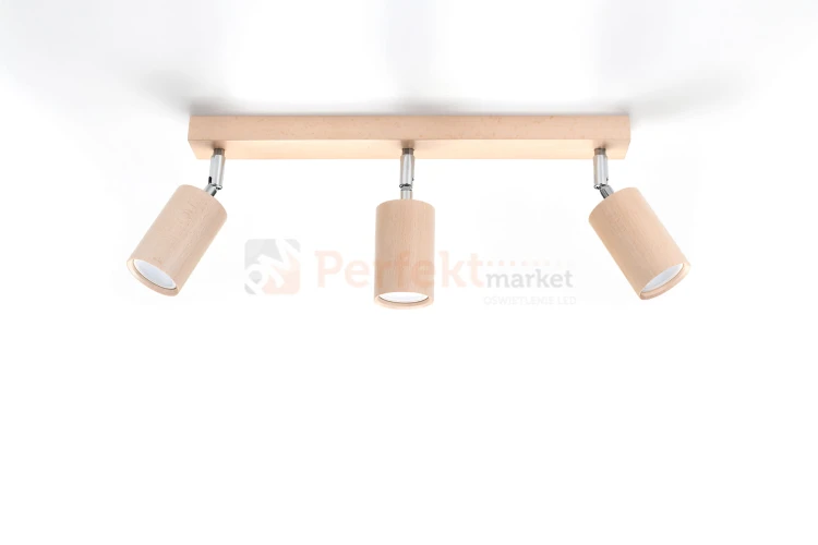 Plafon BERG 3 naturalne drewno SL.0703 Sollux