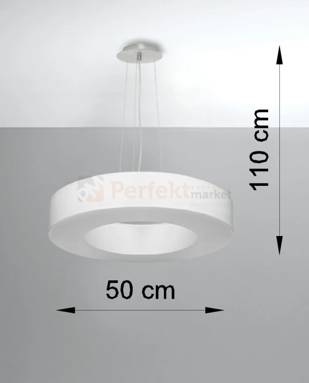 Żyrandol SATURNO SLIM 50 biały SL.0749 Sollux