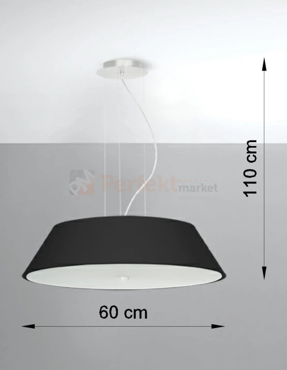 Żyrandol VEGA 60 czarny SL.0766 Sollux