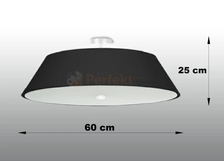 Plafon VEGA 60 czarny SL.0768 Sollux