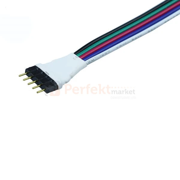 Złączka LED RGBW wtyk do kontrolera LED 5050 5 PIN perfktmarket gniazdo męskie