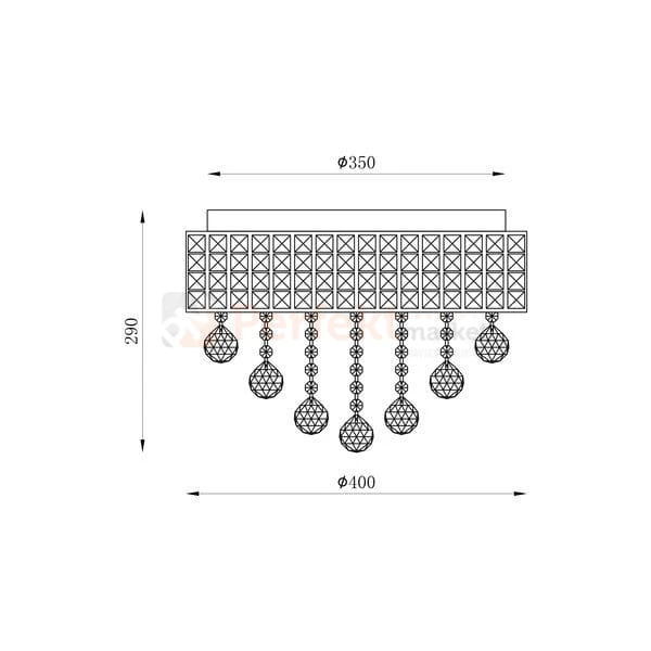 Lampa sufitowa  plafon CAPRI 19027-M kryształowy 40 cm