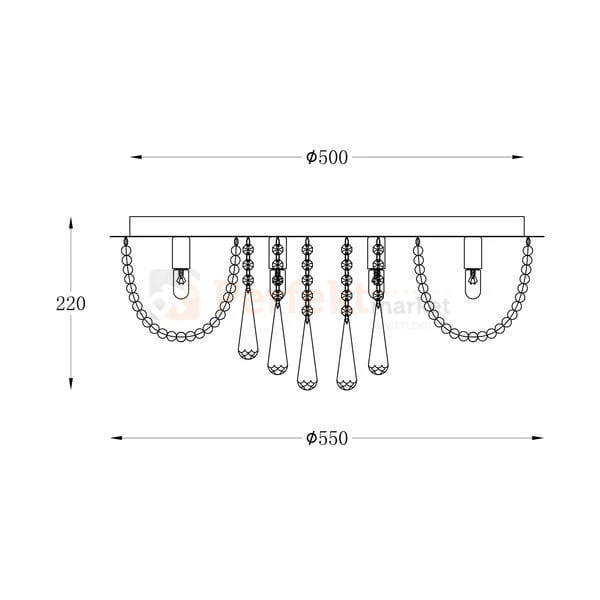 Lampa sufitrowa SENSI 19157L żyrandol kryształowy 50cm Zuma Line