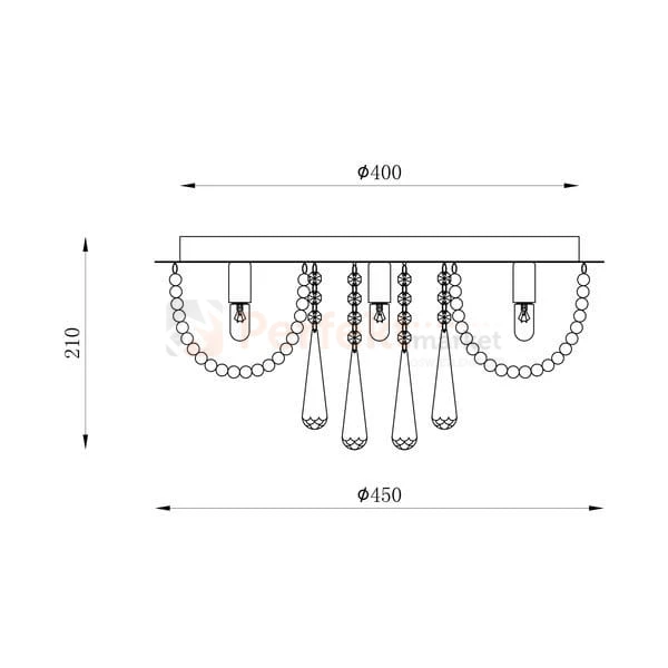 Lampa sufitowa SENSI 19157M kryształowy żyrandol 40 cm Zuma Line