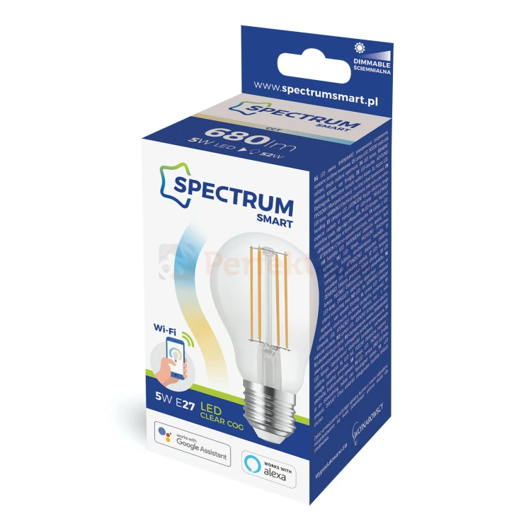 zarowka led smart wifi sterowana telefonem ściemnialna e27 5w clear cct box WOJ14418.jpg