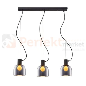 Lazaro lampa wisząca szkło MD1918-3S-CHROME czarna 3xE27 Zuma Line