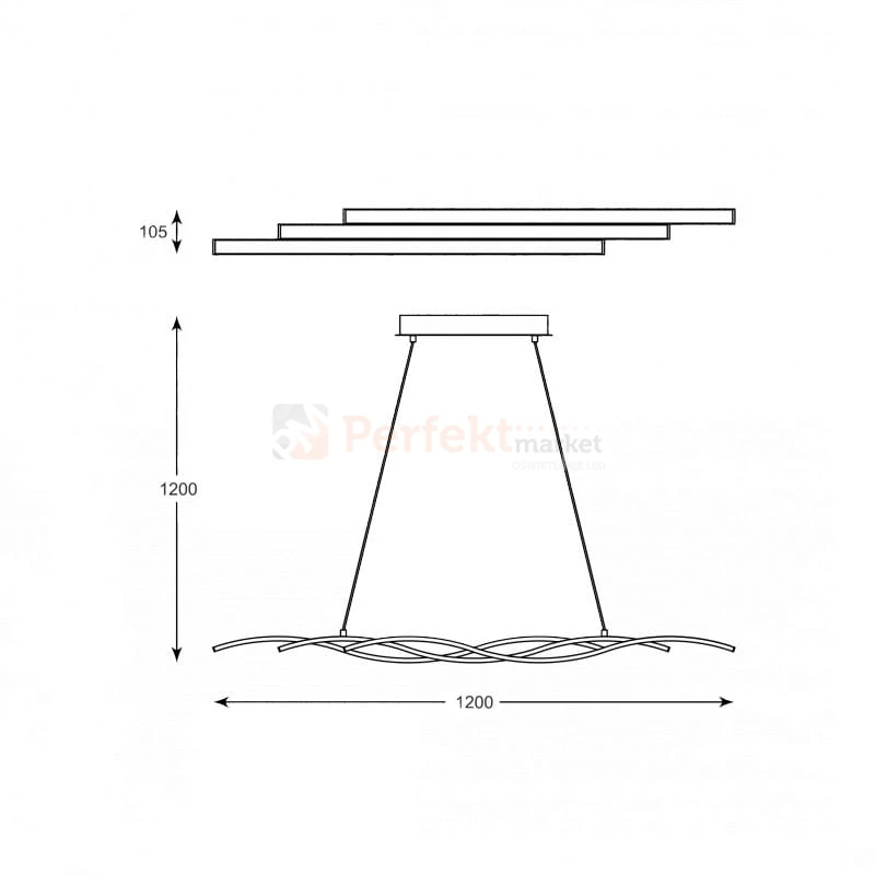 Lampa wisząca LED Resina L170221-3 czarna Zuma Line