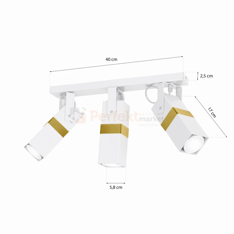 Lampa sufitowa VIDAR WHITE/GOLD 3xGU10 MLP6274