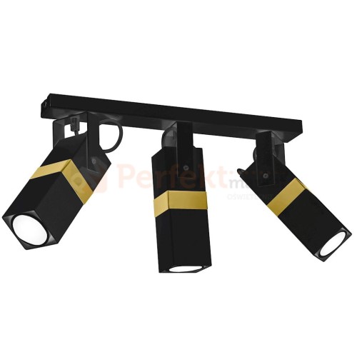 Lampa sufitowa VIDAR BLACK/GOLD 3xGU10 MLP6278