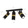 Lampa sufitowa VIDAR BLACK/GOLD 3xGU10 MLP6278