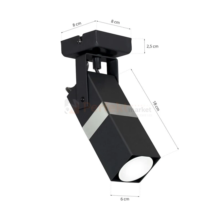 Kinkiet VIDAR BLACK/CHROME 1xGU10 MLP6285