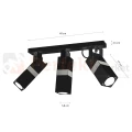 Lampa sufitowa VIDAR BLACK/CHROME 3xGU10 MLP6286