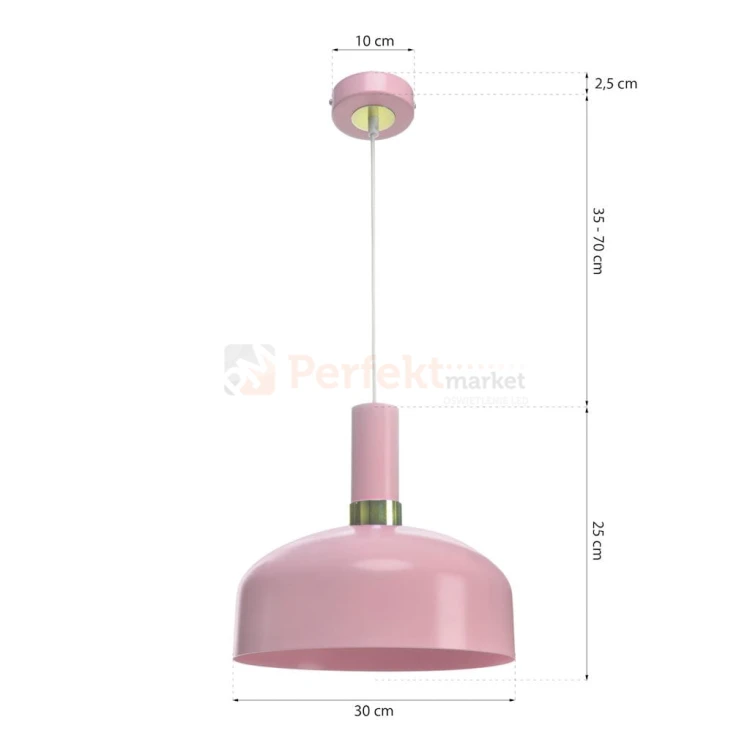 Lampa wisząca MALMO PINK 1xE27 MLP6199