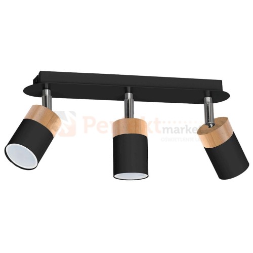 Lampa sufitowa JOKER BLACK/WOOD 3xGU10 MLP6304