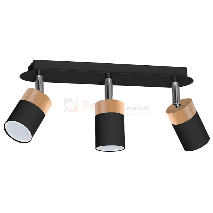 Lampa sufitowa JOKER BLACK/WOOD 3xGU10 MLP6304
