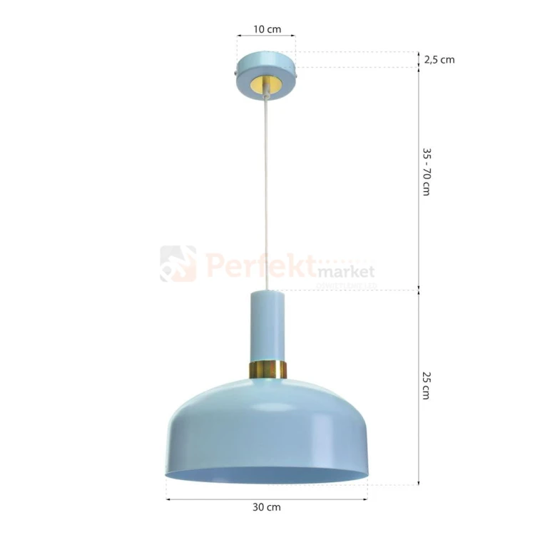 Lampa wisząca MALMO BLUE 1xE27 MLP6201