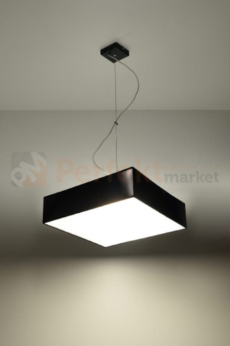 nowoczesna lampa minimal perfektmarket design wisząca sufitowa kwadratowa LED HORUS 35 czarna light.jpg