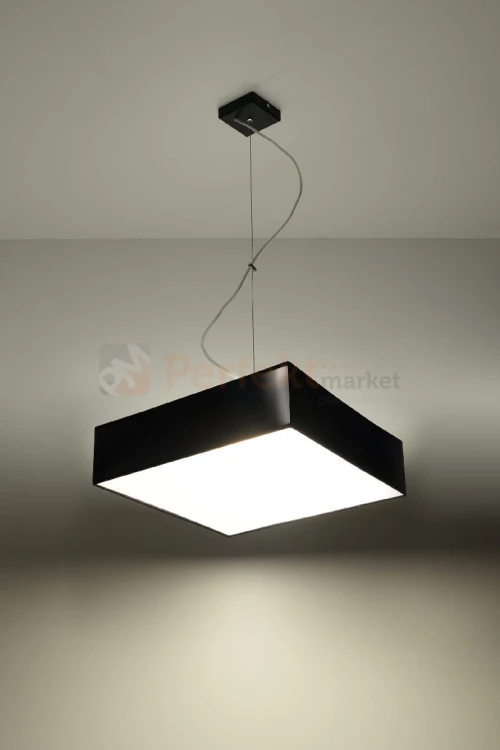 nowoczesna lampa minimal perfektmarket design wisząca sufitowa kwadratowa LED HORUS 35 czarna light.jpg