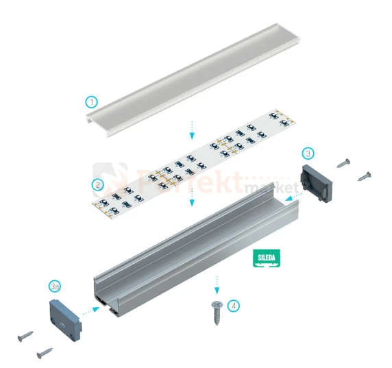 Zaślepki do profilu sileda napowierzniowy aluminiowa alu srebrna biała perfektmarket sklep elektryczny oświetlenie_led