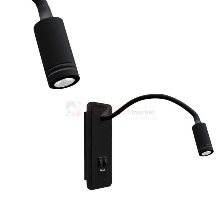 Lampka nocna BASE 8W+2W BLACK ML63500