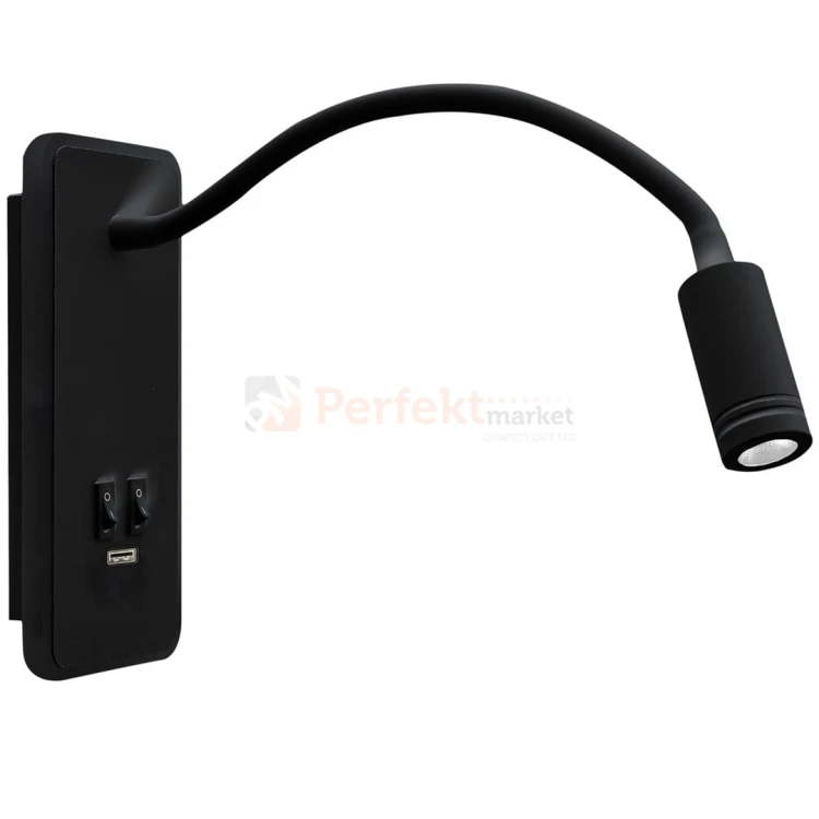Lampka nocna BASE 8W+2W BLACK ML63500