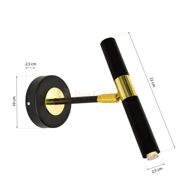 Kinkiet MONZA BLACK / GOLD 1xG9 8W MLP6332