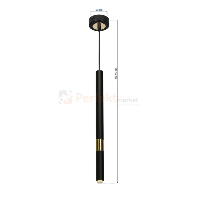 Lampa wisząca MONZA BLACK / GOLD 1xG9 8W MLP6333