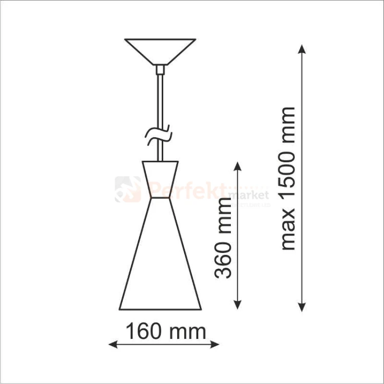 modern lampa p306c czarna wisząca led design size okrągła edison minimal styl perfektmarket.jpg