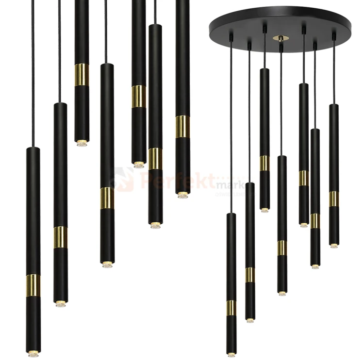 Lampa wisząca MONZA BLACK / GOLD 7xG9 8W MLP6385