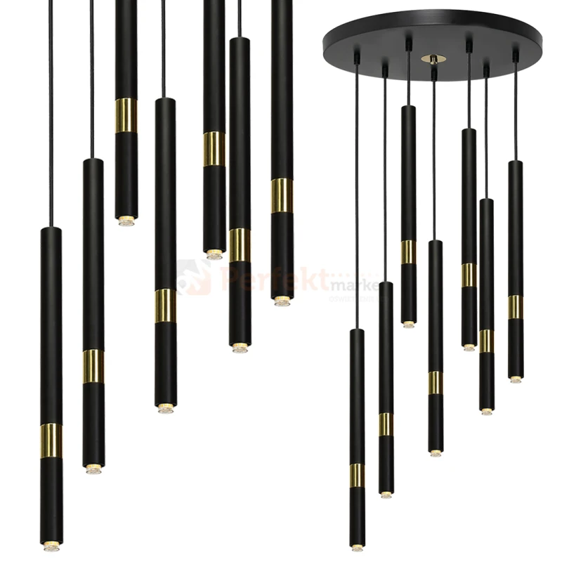 Lampa wisząca MONZA BLACK / GOLD 7xG9 8W MLP6385