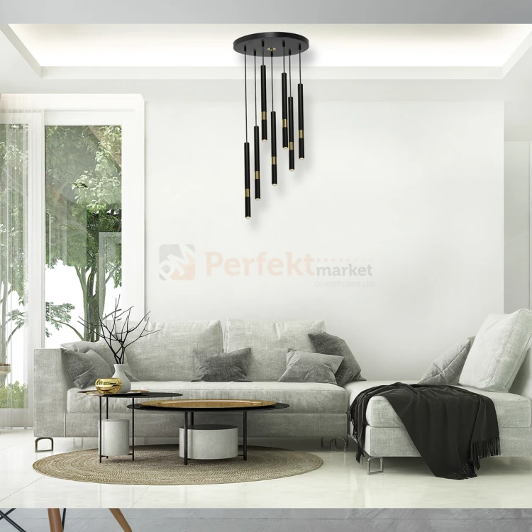 Lampa wisząca MONZA BLACK / GOLD 7xG9 8W MLP6385