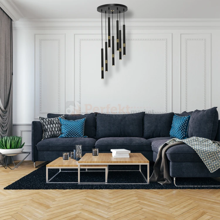 Lampa wisząca MONZA BLACK / GOLD 7xG9 8W MLP6385