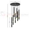 Lampa wisząca MONZA BLACK / GOLD 7xG9 8W MLP6385