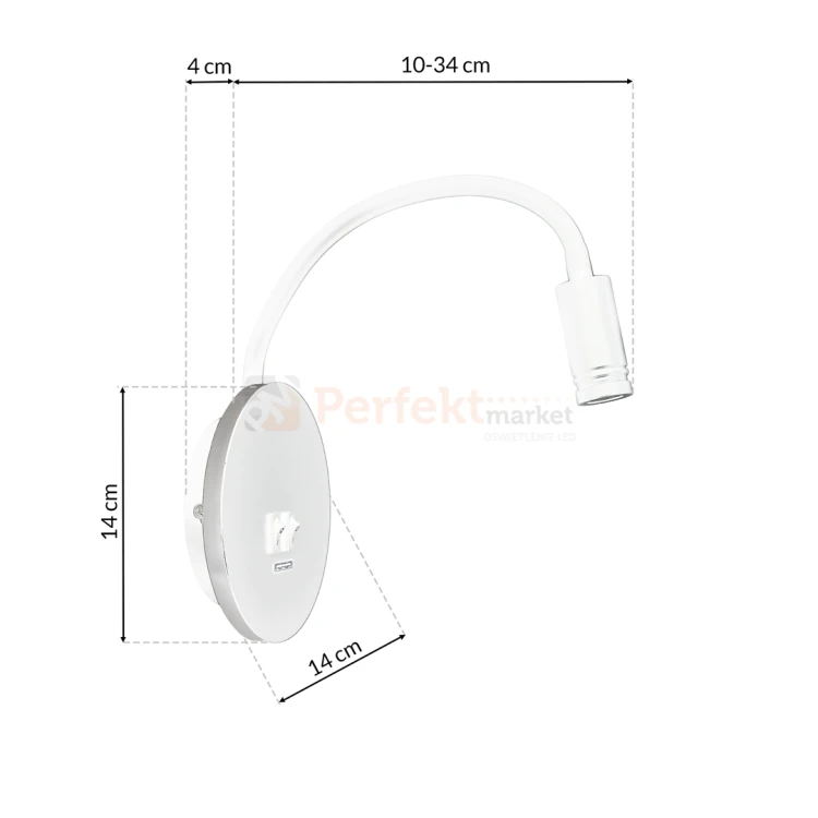 Lampka nocna BASE 8W+2W WHITE ML6353