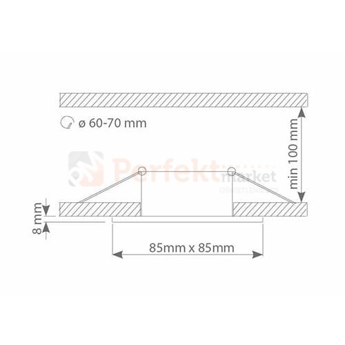 Oczko sufitowe kwadratowe IP44 Black EKZ275