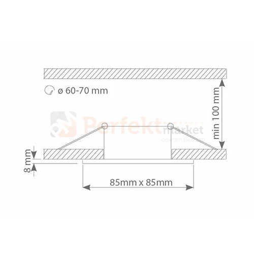 Oczko sufitowe kwadratowe IP44 Black EKZ275