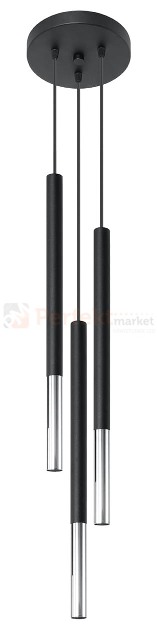 Lampa wisząca MOZAICA 3P czarny/chrom SL.0887 Sollux