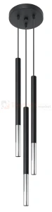 Lampa wisząca designerska MOZAICA 3P czarna chrom SL.0887 Sollux