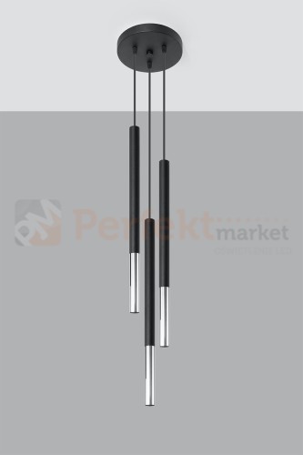 Lampa wisząca MOZAICA 3P czarny/chrom SL.0887 Sollux