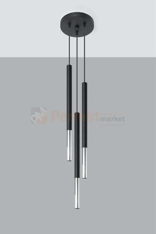 Lampa wisząca MOZAICA 3P czarny/chrom SL.0887 Sollux