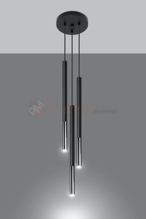 Lampa wisząca MOZAICA 3P czarny/chrom SL.0887 Sollux