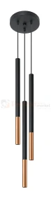 Lampa wisząca MOZAICA 3P czarna + miedź SL.0890 Sollux